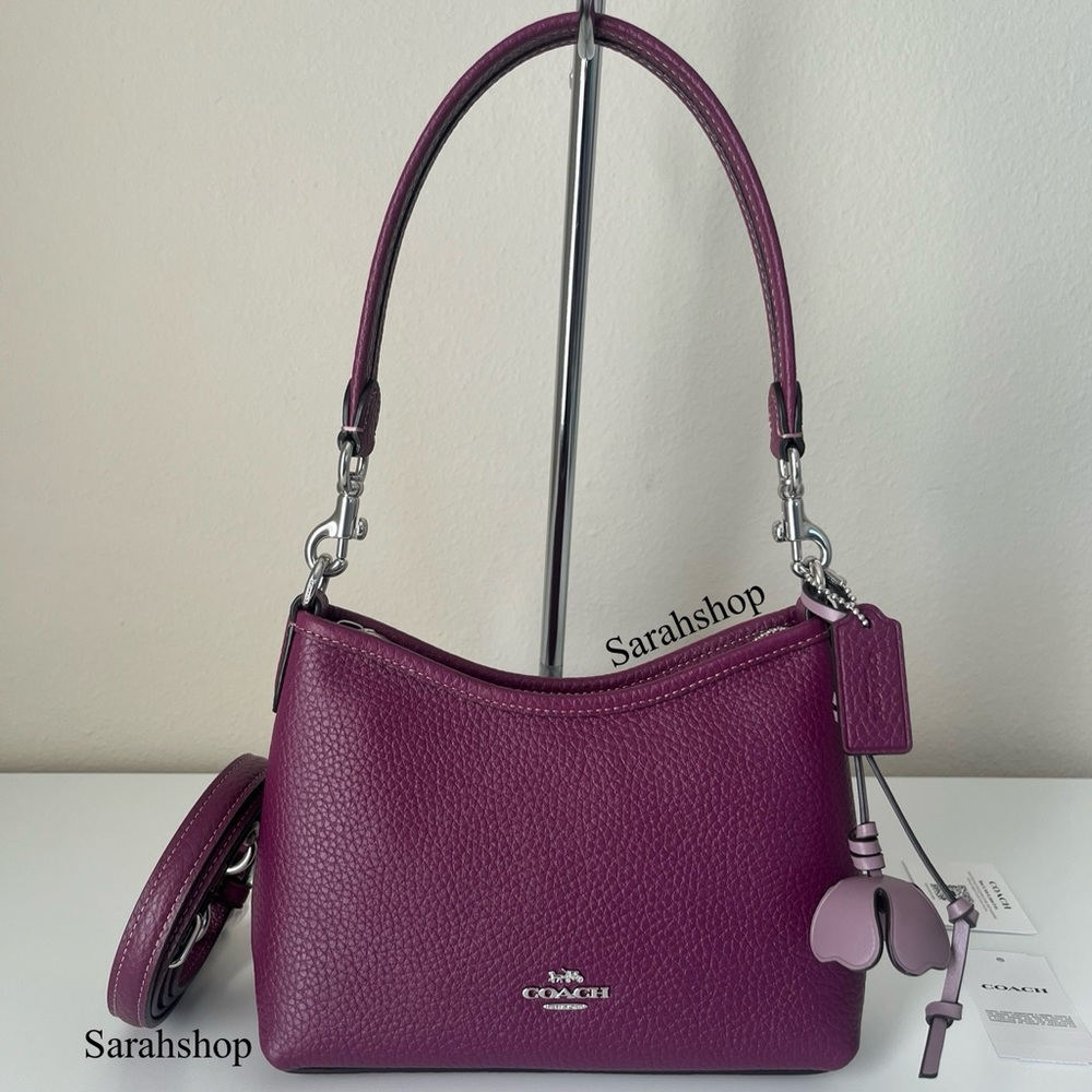 ✅Coach Laurel Small Shoulder Bag With Floral Charm